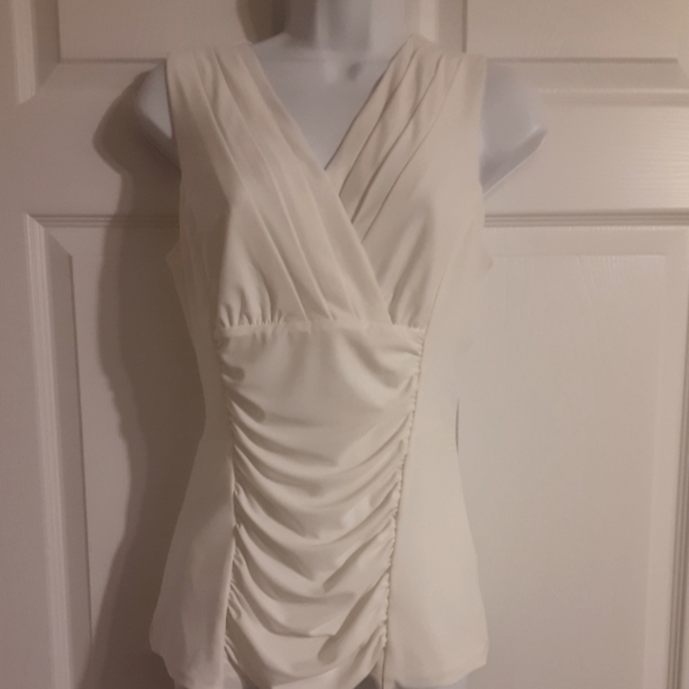 White Surplice Shell Top